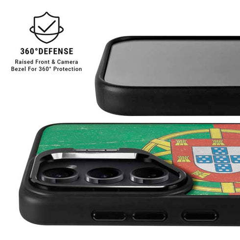 Portugal Flag Distressed Galaxy S24 FE Kickstand Case